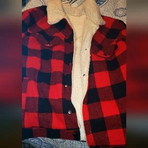 Black and red flannel! Sherpa lined! Jacket! Make me an offer